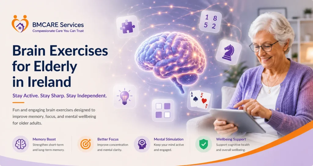 Brain exercises for elderly adults in Ireland improving memory and mental wellbeing