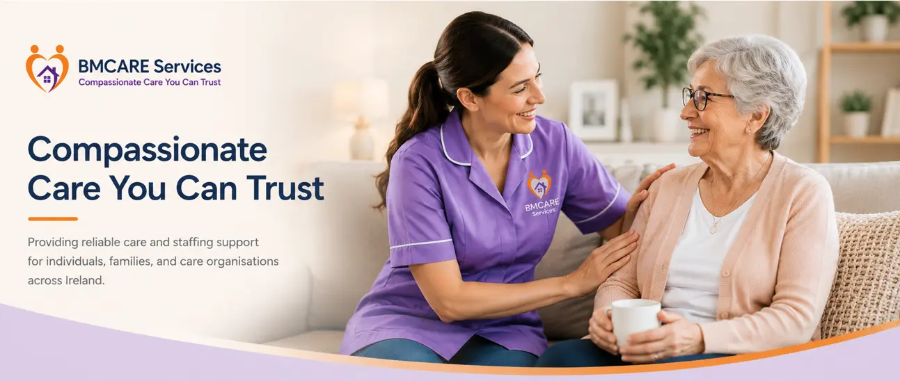 BMCARE Services care worker supporting elderly client