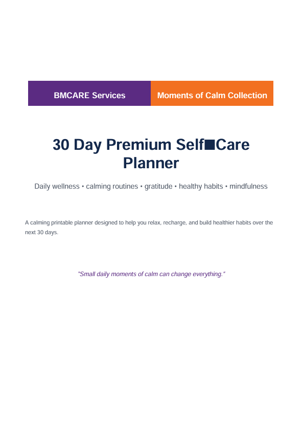 30 Day Premium Self Care Planner cover